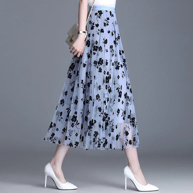 ADELINE™ – Chic Floral Midi Skirt - MABEL LONDON