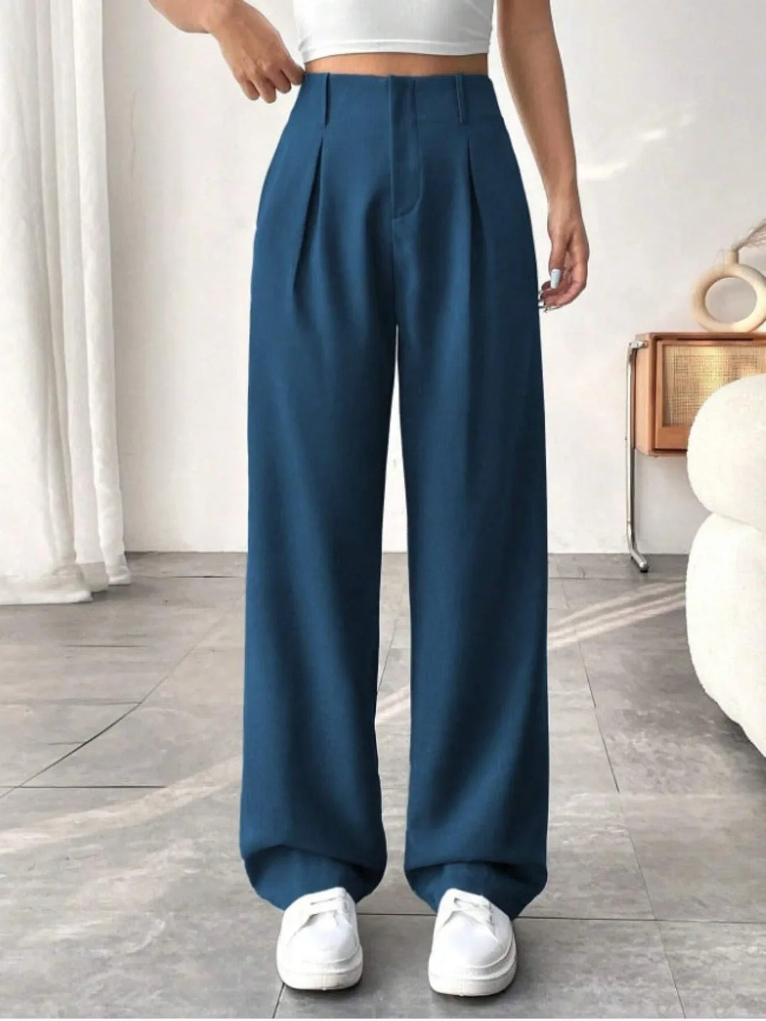 BELISIMA™ – Elegant Pleated Wide-Leg Office Trouser - MABEL LONDON