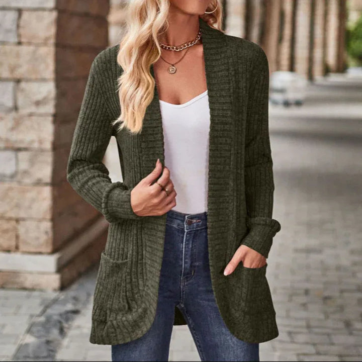 LUCILLE™ - Cozy Lightweight Long-Sleeve Open Front Cardigan - MABEL LONDON