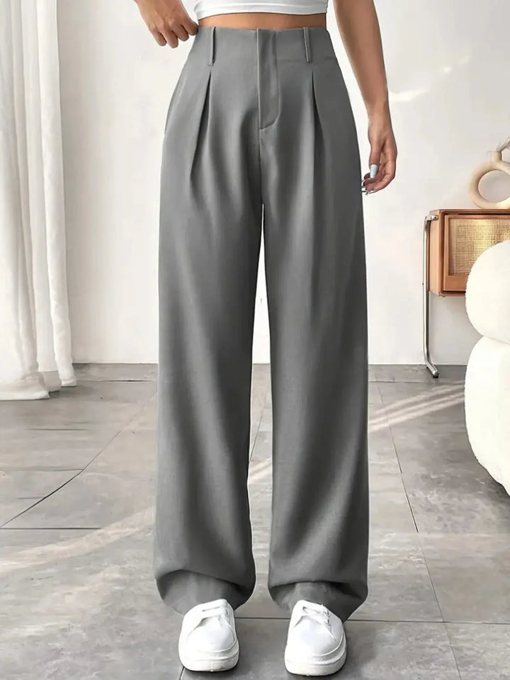 BELISIMA™ – Elegant Pleated Wide-Leg Office Trouser - MABEL LONDON