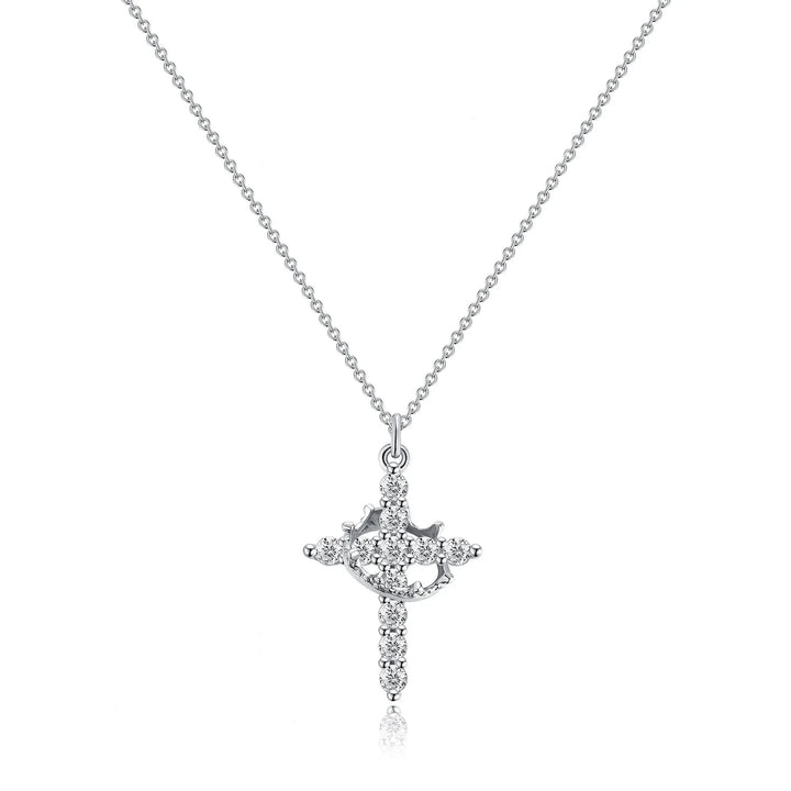 CLARISSE™ – Classic Cross & Crown Necklace - MABEL LONDON