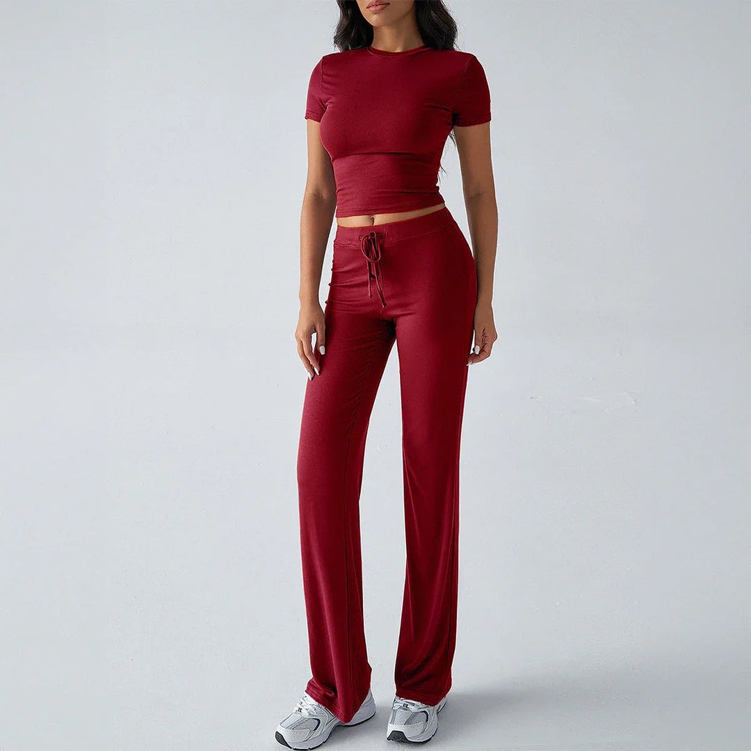 MARGARITA™ – Everyday Short Sleeve Crop and Jogger Set - MABEL LONDON