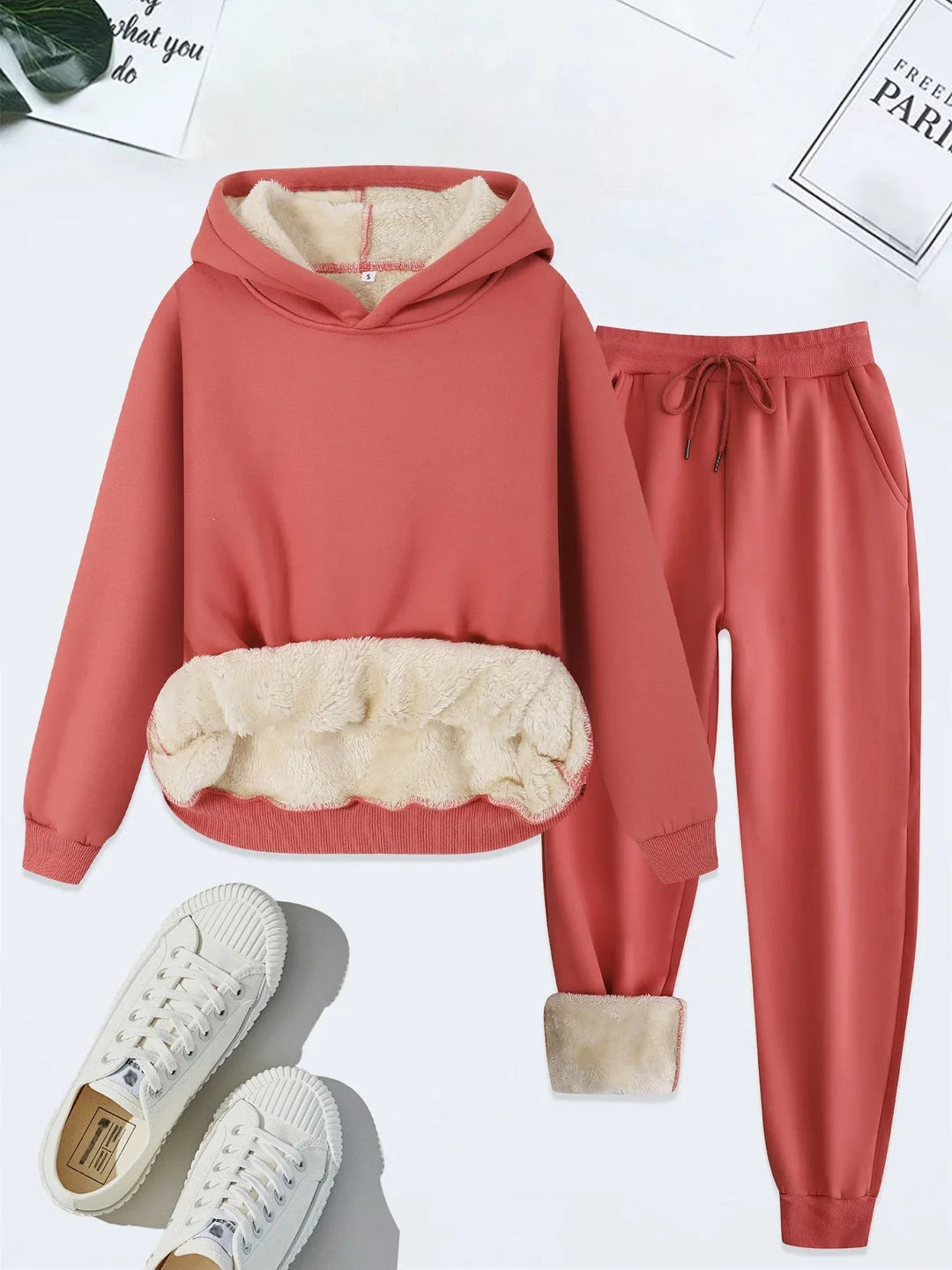 FORDA™ - Cozy Solid Color Hoodie and Drawstring Pants Set - MABEL LONDON