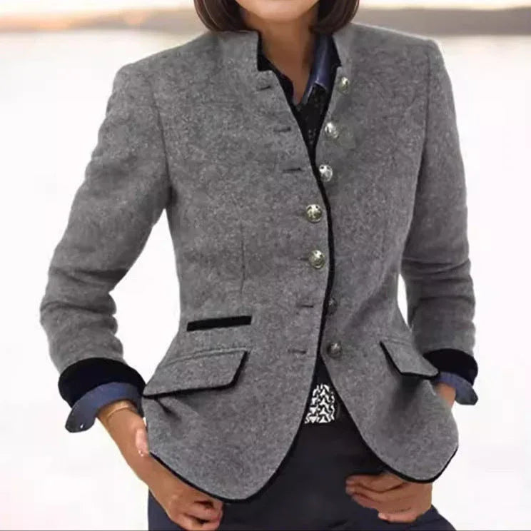 Margaret - Classic Wool Blend Blazer - MABEL LONDON