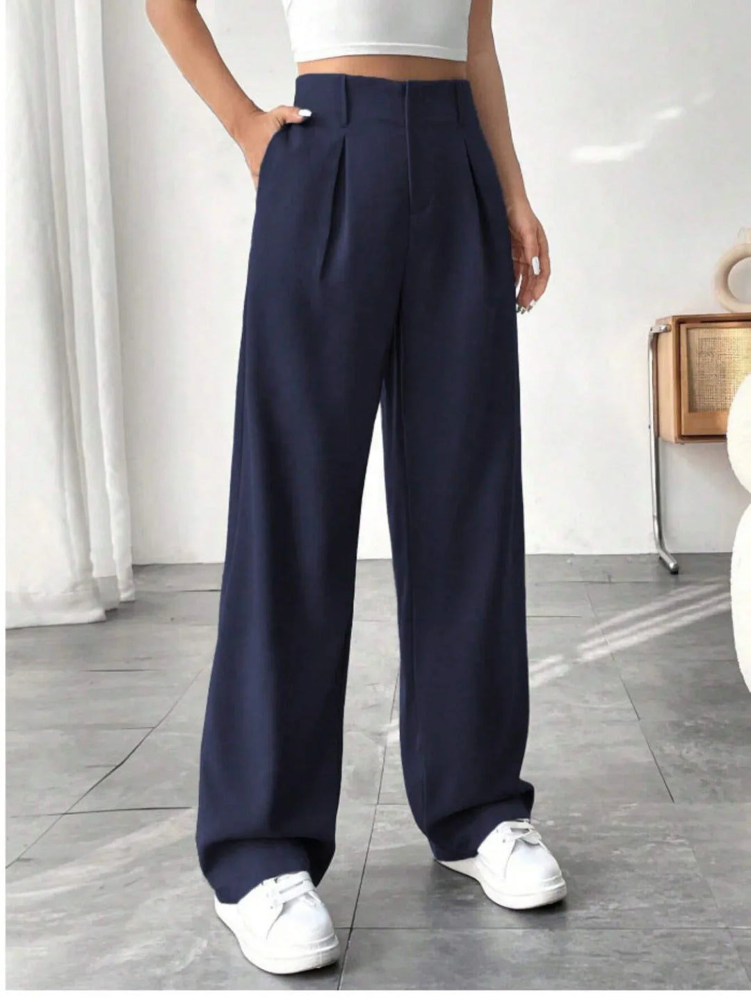 BELISIMA™ – Elegant Pleated Wide-Leg Office Trouser - MABEL LONDON