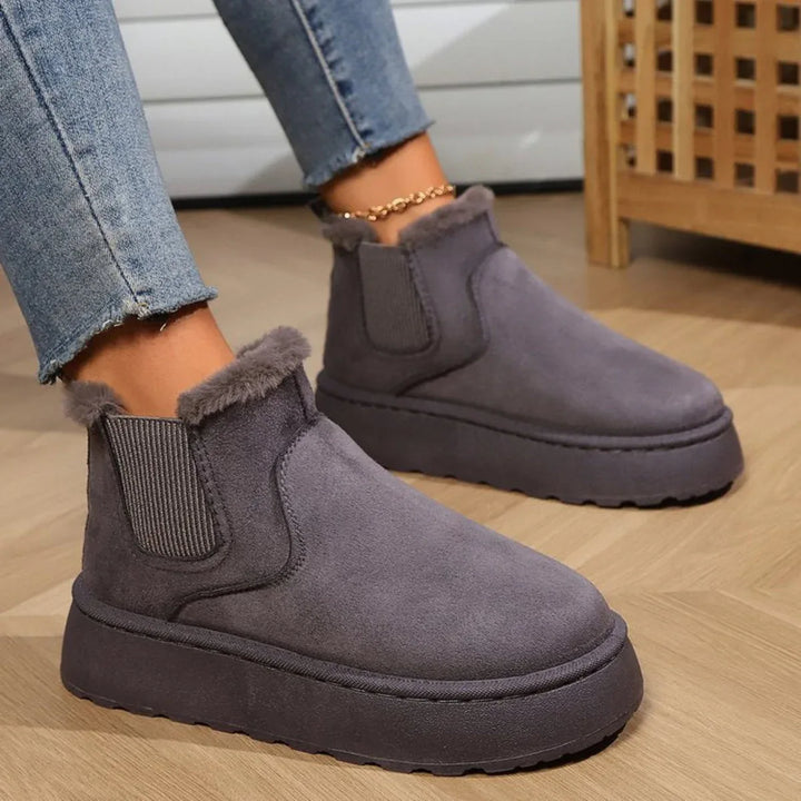 VERLIE™ - Comfy Faux Suede Slip-On Snow Short Boots - MABEL LONDON