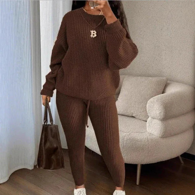 TAMA™ - Cozy Long Sleeve Sweater and Drawstring Pants Set - MABEL LONDON
