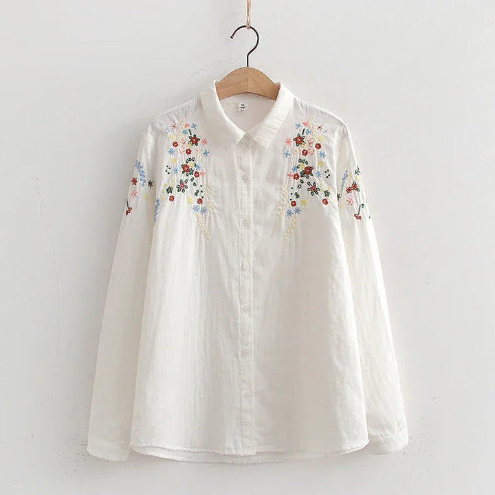 FLAVIE™ – Vintage Charm Embroidered Blouse - MABEL LONDON