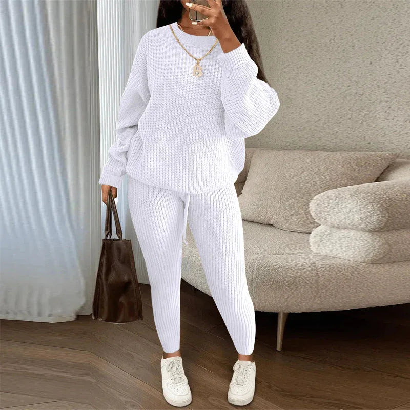 TAMA™ - Cozy Long Sleeve Sweater and Drawstring Pants Set - MABEL LONDON