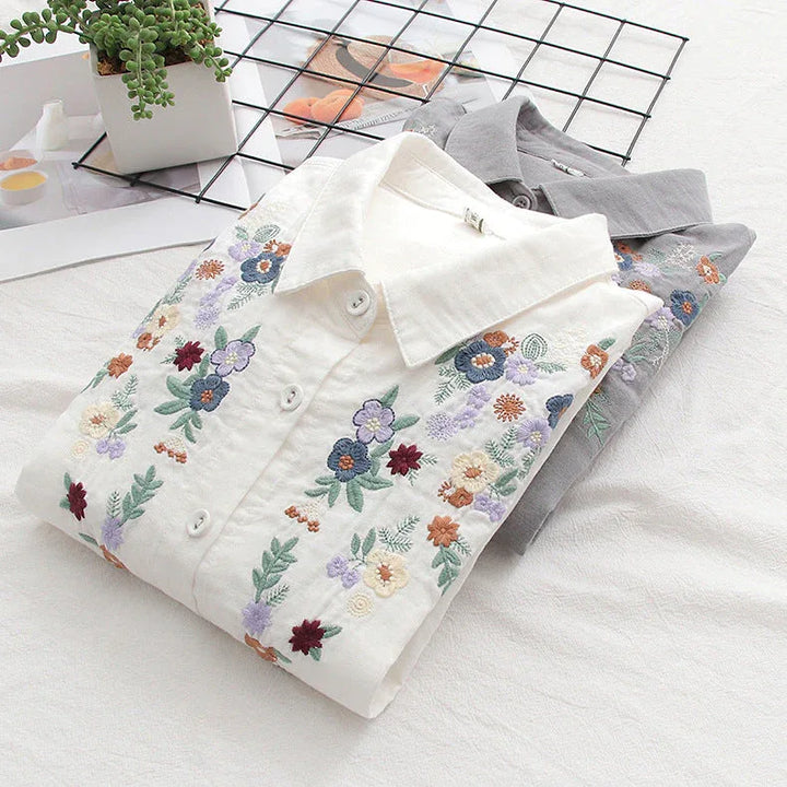 FLAVIE™ – Vintage Charm Embroidered Blouse - MABEL LONDON