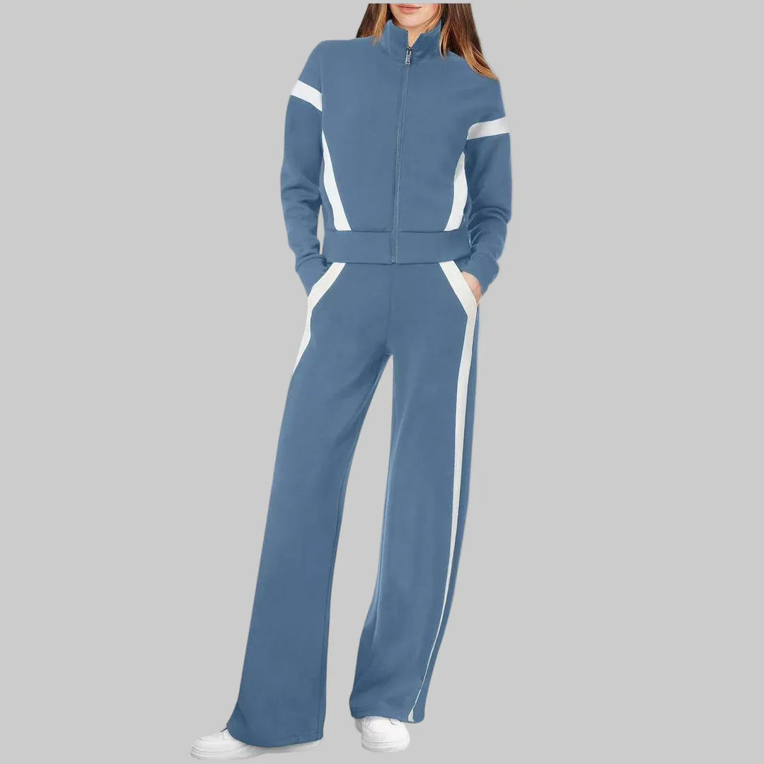 QASU™ - Casual Long Sleeve Top and Sweatpants Set - MABEL LONDON
