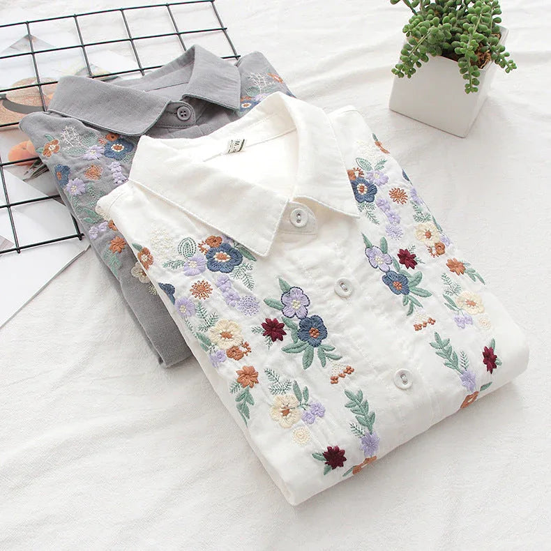 FLAVIE™ – Vintage Charm Embroidered Blouse - MABEL LONDON