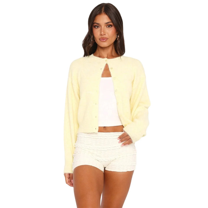 SHASA™ - Casual Cropped Long Sleeve Cardigan - MABEL LONDON