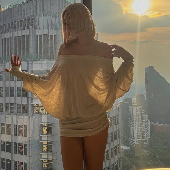 VALENCIA™ – Elegant Off-Shoulder Evening Mini Dress - MABEL LONDON