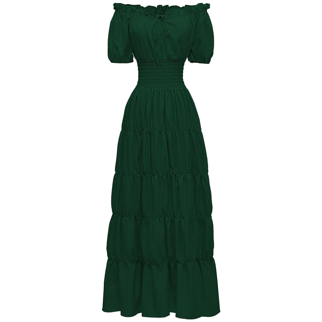 AIZA™ – Classic Corset Long Retro Maxi Dress - MABEL LONDON