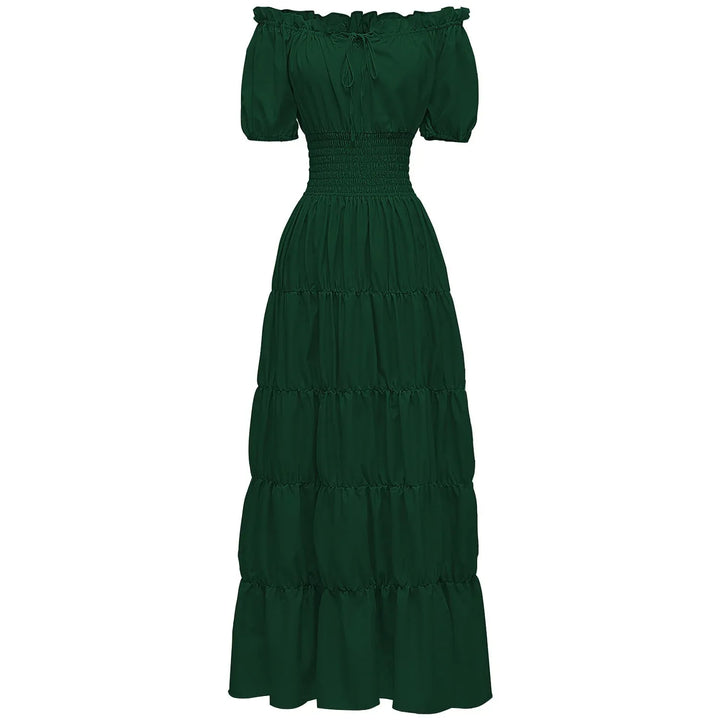AIZA™ – Classic Corset Long Retro Maxi Dress - MABEL LONDON
