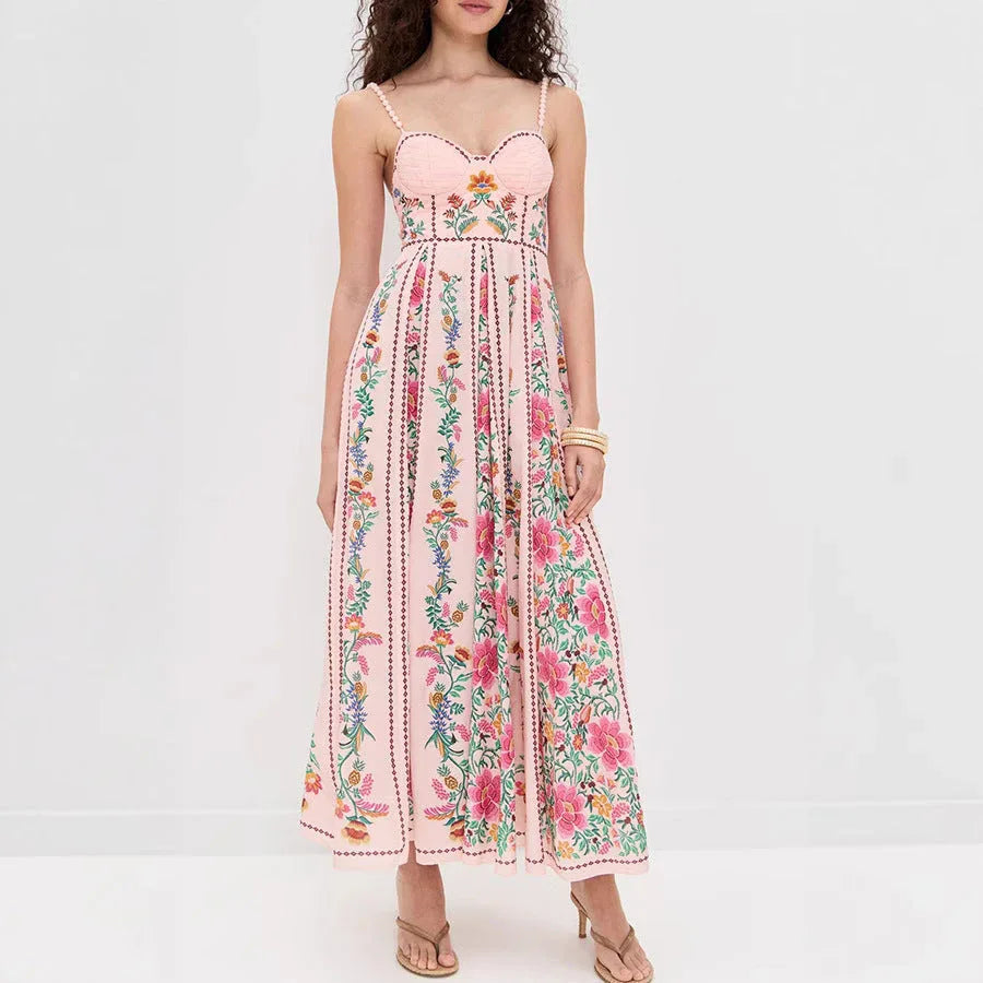 IDONNA™ – Classy Sleeveless Summer Floral Cami Maxi Dress - MABEL LONDON
