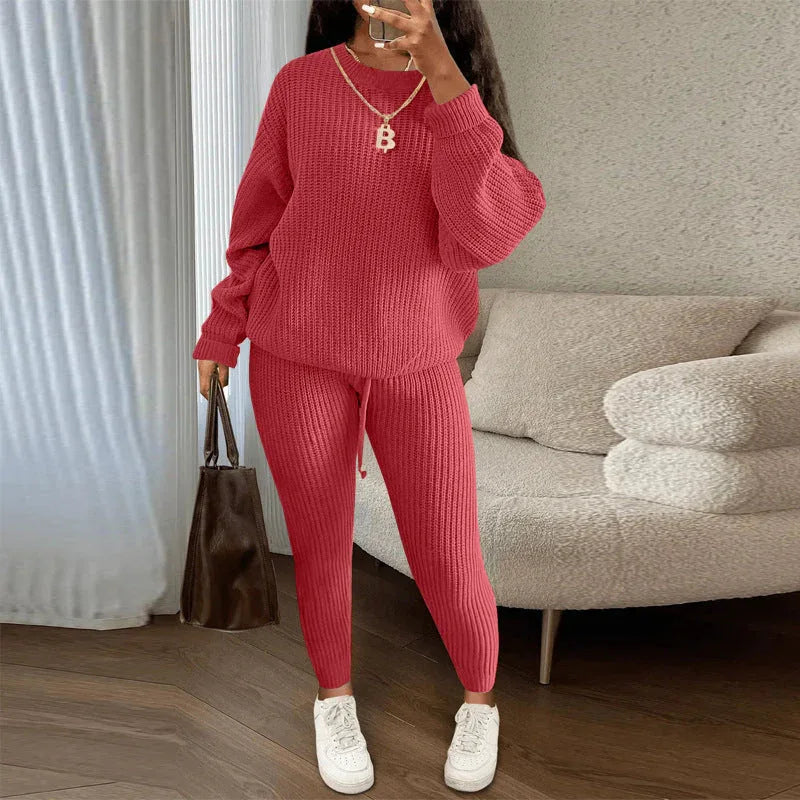 TAMA™ - Cozy Long Sleeve Sweater and Drawstring Pants Set - MABEL LONDON