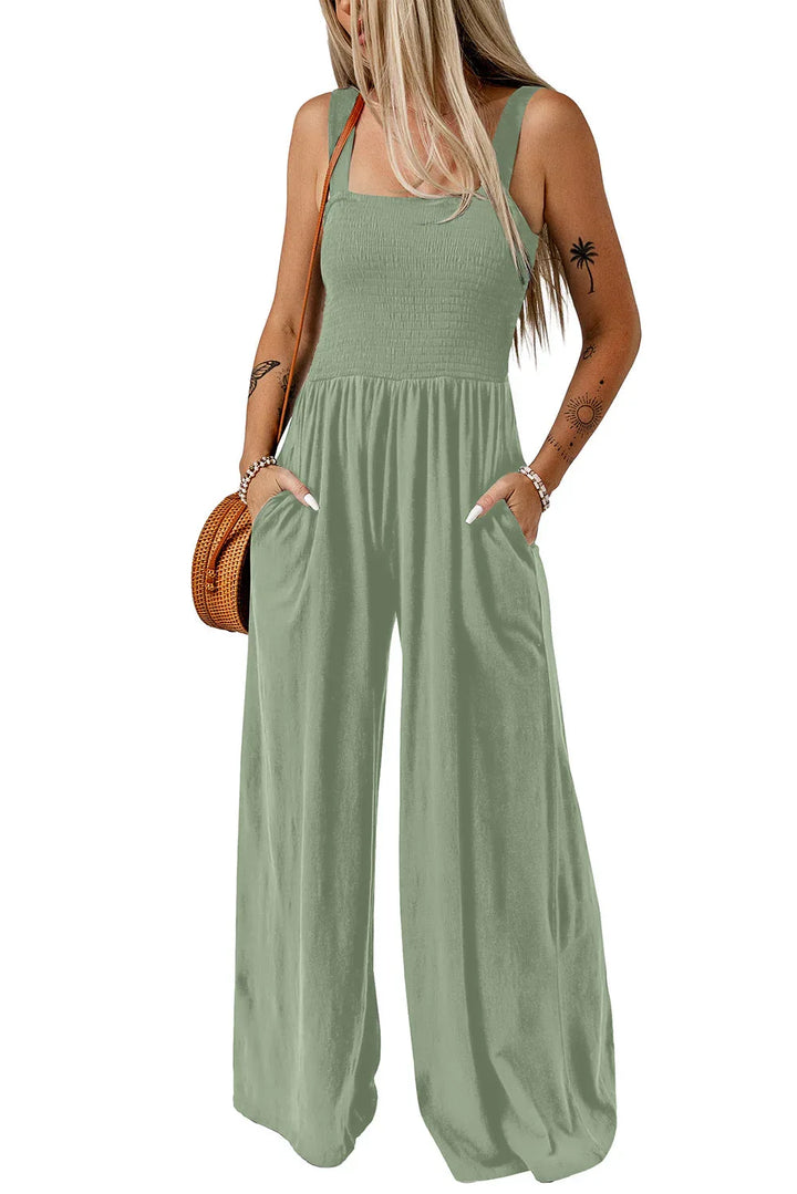 CATHLEEN™ – Lightweight Wide-Leg Square Neck Jumpsuit - MABEL LONDON