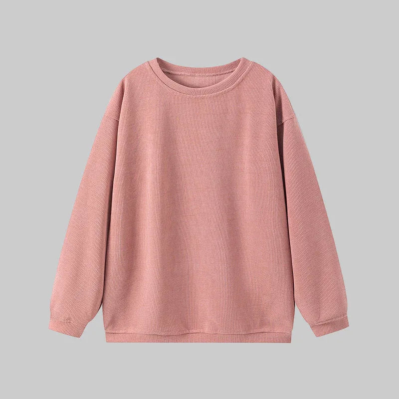 BRITLEY™ - Cozy Plain Long Sleeve Round Neck Sweatshirt - MABEL LONDON