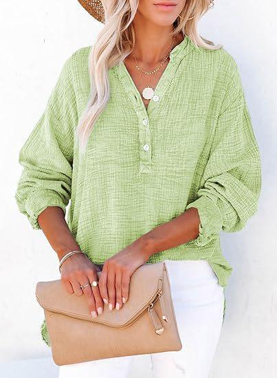 AYLA™ – Casual V-Neck Blouse - MABEL LONDON