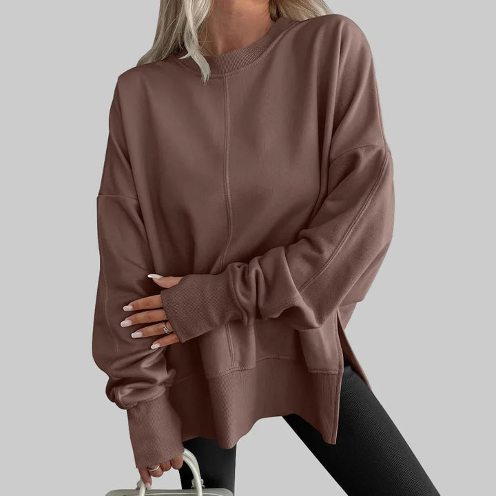GWEN™ - Comfy Oversized Long Sleeve Sweatshirt - MABEL LONDON