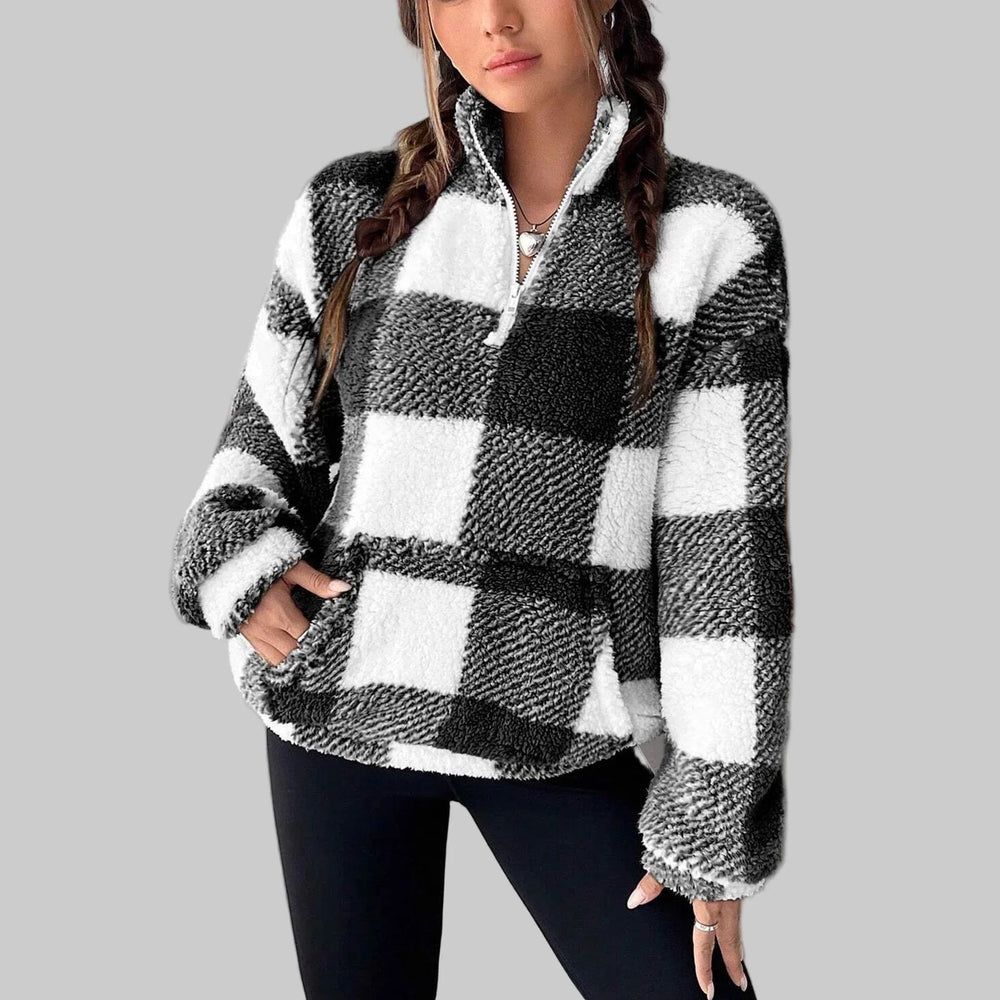 MAPLE™ - Cozy Plaid Fleece Pullover - MABEL LONDON
