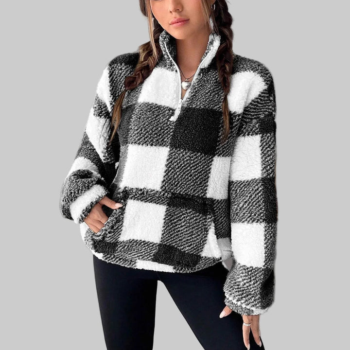 MAPLE™ - Cozy Plaid Fleece Pullover - MABEL LONDON