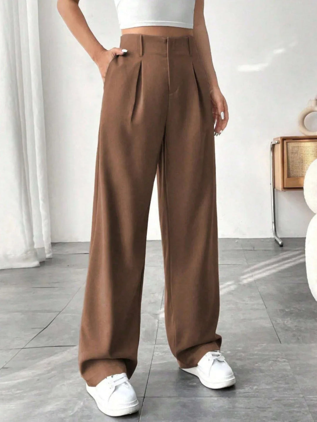BELISIMA™ – Elegant Pleated Wide-Leg Office Trouser - MABEL LONDON
