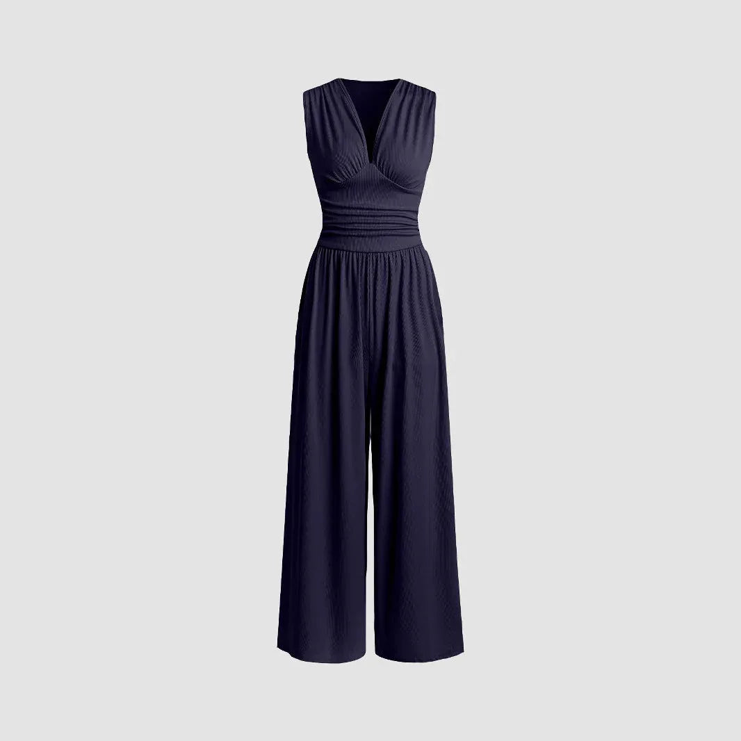 MARLOWE™ – Elegant Ruched Casual Jumpsuit - MABEL LONDON