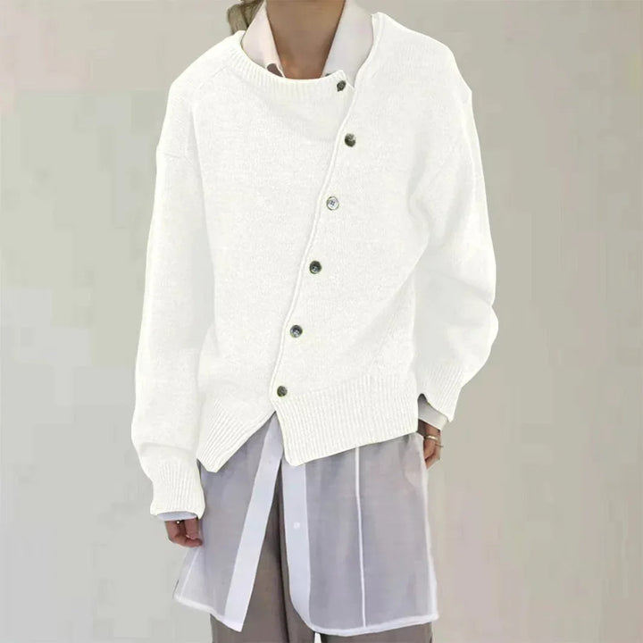 ALYCIA™ - Asymmetric Button Cardigan - MABEL LONDON