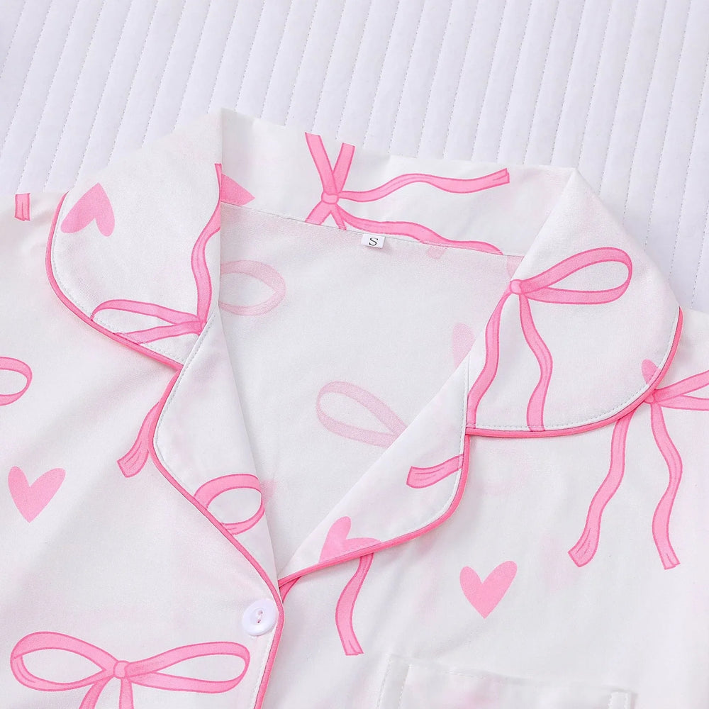 SHAKILA™ - Casual Crop Shirt and Short Pajama Set - MABEL LONDON