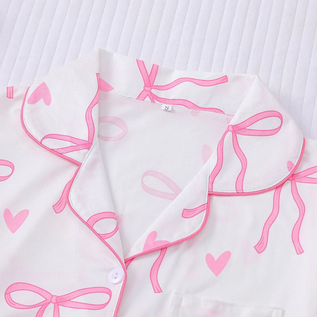 SHAKILA™ - Casual Crop Shirt and Short Pajama Set - MABEL LONDON