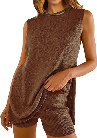 SAVINA™ – Sleeveless Lounge Pullover & Shorts Duo - MABEL LONDON