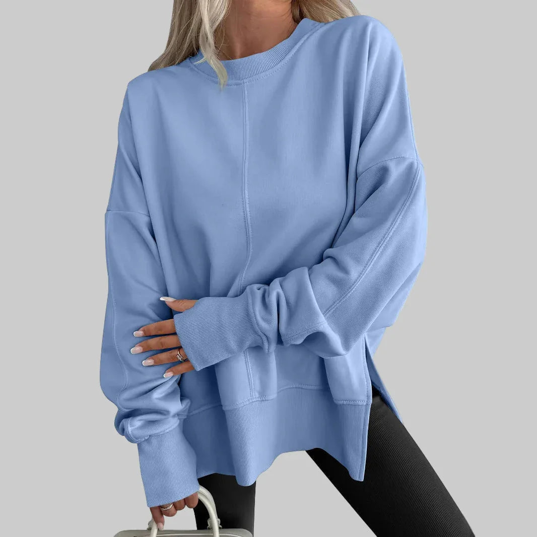 GWEN™ - Comfy Oversized Long Sleeve Sweatshirt - MABEL LONDON