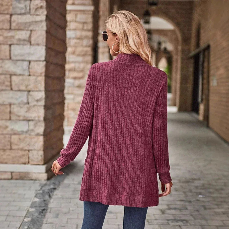 LUCILLE™ - Cozy Lightweight Long-Sleeve Open Front Cardigan - MABEL LONDON