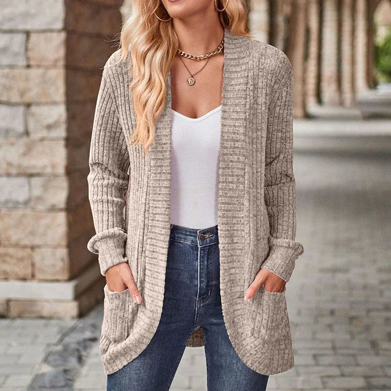 LUCILLE™ - Cozy Lightweight Long-Sleeve Open Front Cardigan - MABEL LONDON