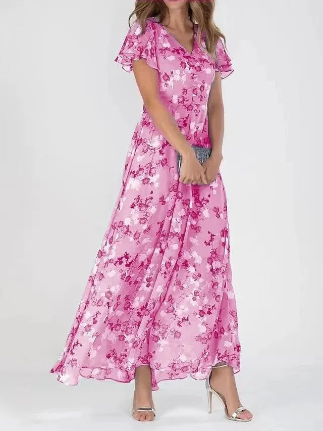 BRENDA™ – Flowing Floral Maxi Dress - MABEL LONDON