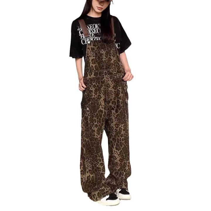 LUNTIAN™ – Vintage Leopard Wide-Leg Overall Jumpsuit - MABEL LONDON