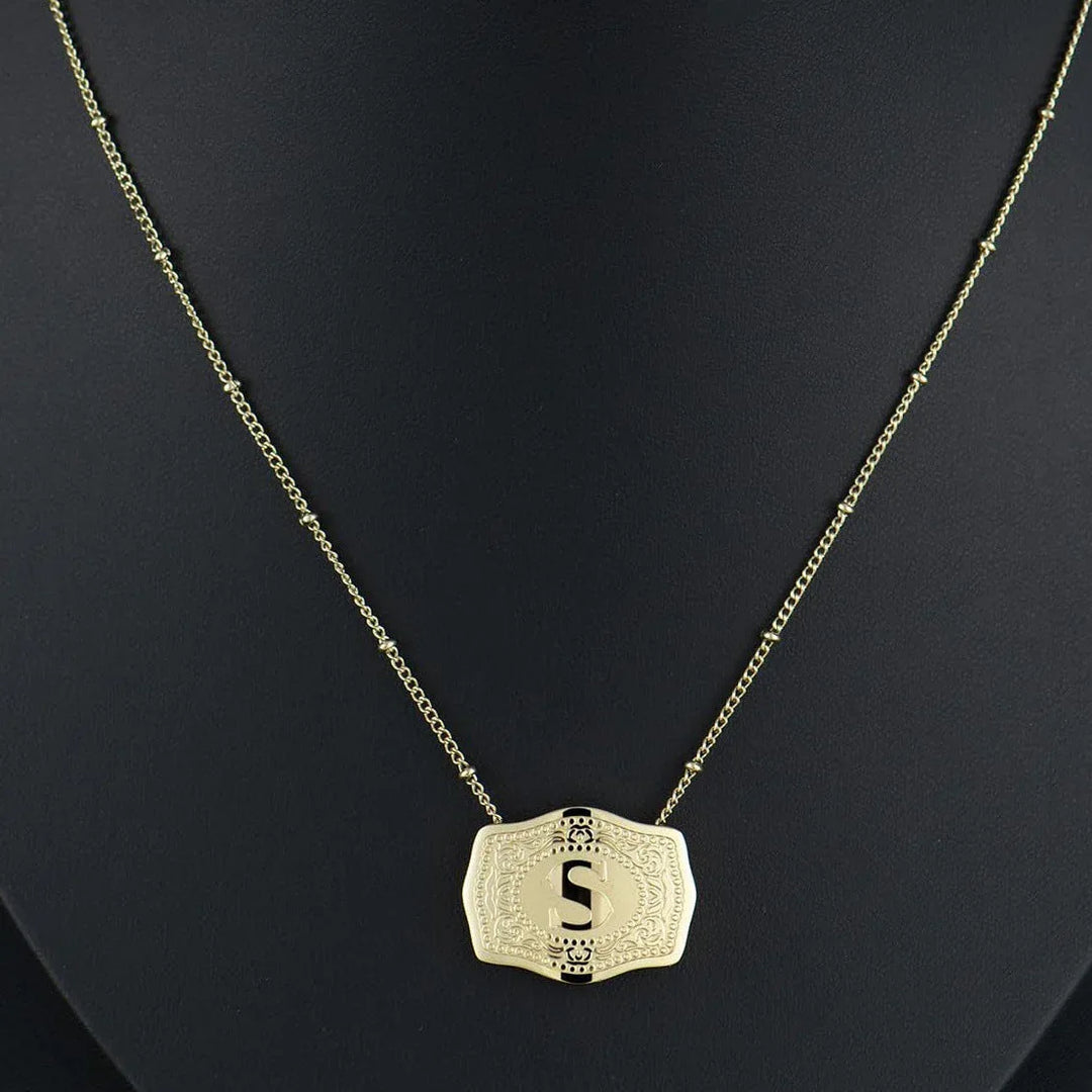 CINDY™ - Sleek Initial Letter Pendant Necklace - MABEL LONDON