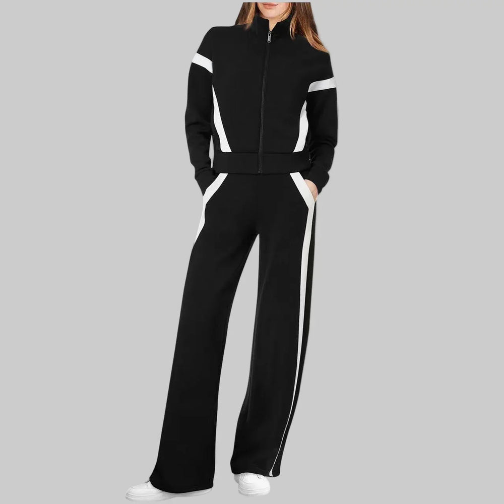 QASU™ - Casual Long Sleeve Top and Sweatpants Set - MABEL LONDON
