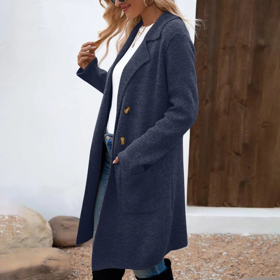 ZAHEKA™ - Casual Long Sleeve Mid Length Coat - MABEL LONDON