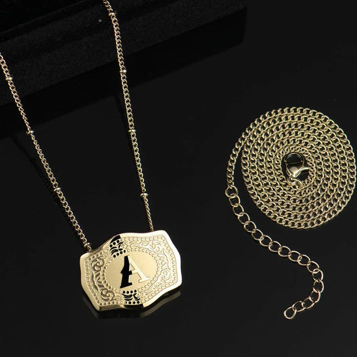 CINDY™ - Sleek Initial Letter Pendant Necklace - MABEL LONDON