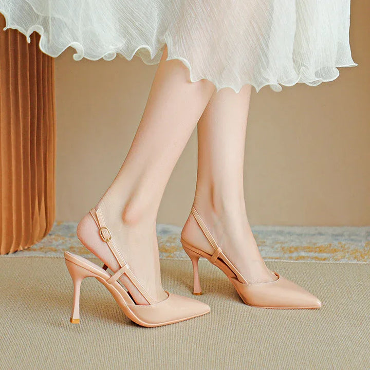 ZURI™ - Elegant Pointed Toe Adjustable Strap Stiletto - MABEL LONDON