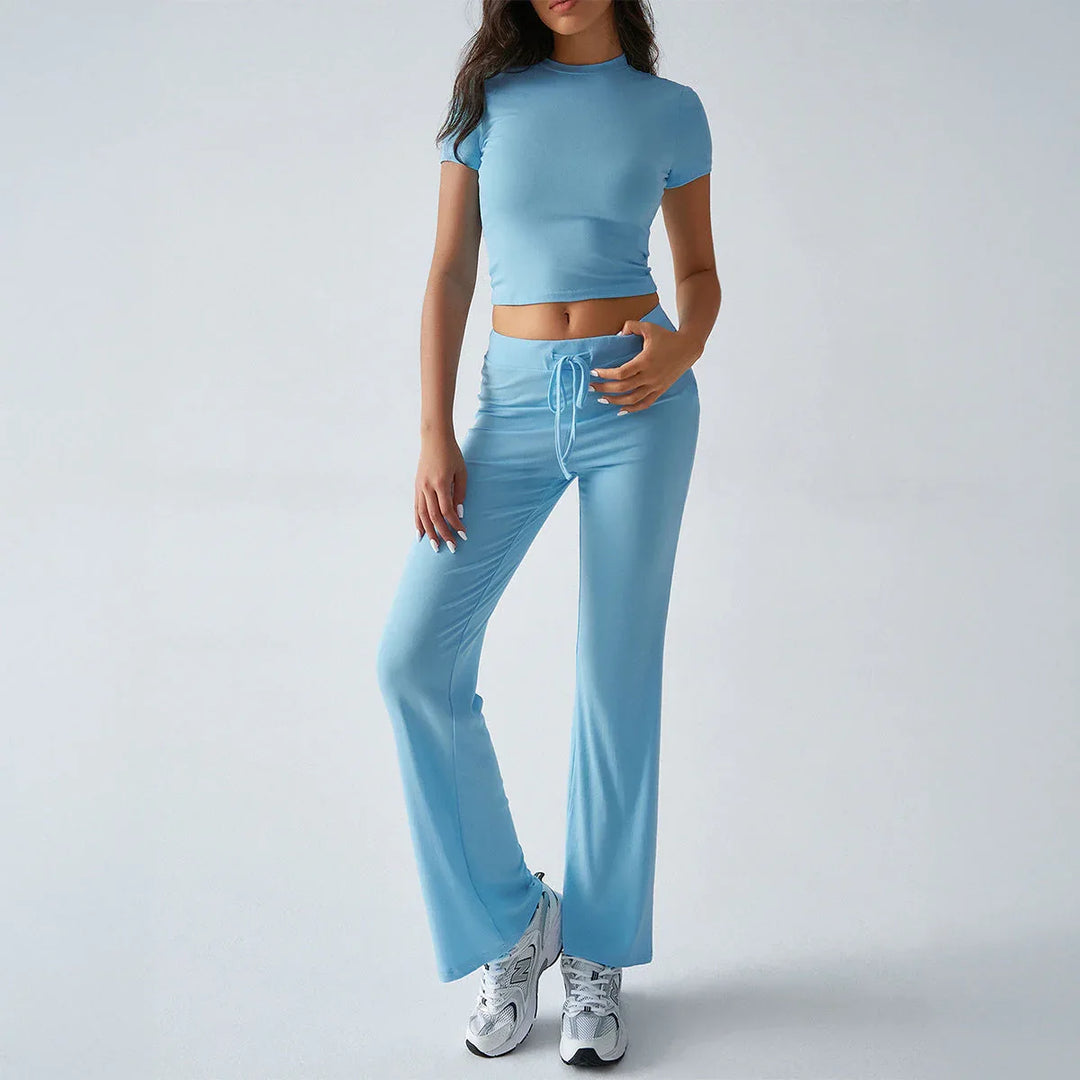 MARGARITA™ – Everyday Short Sleeve Crop and Jogger Set - MABEL LONDON