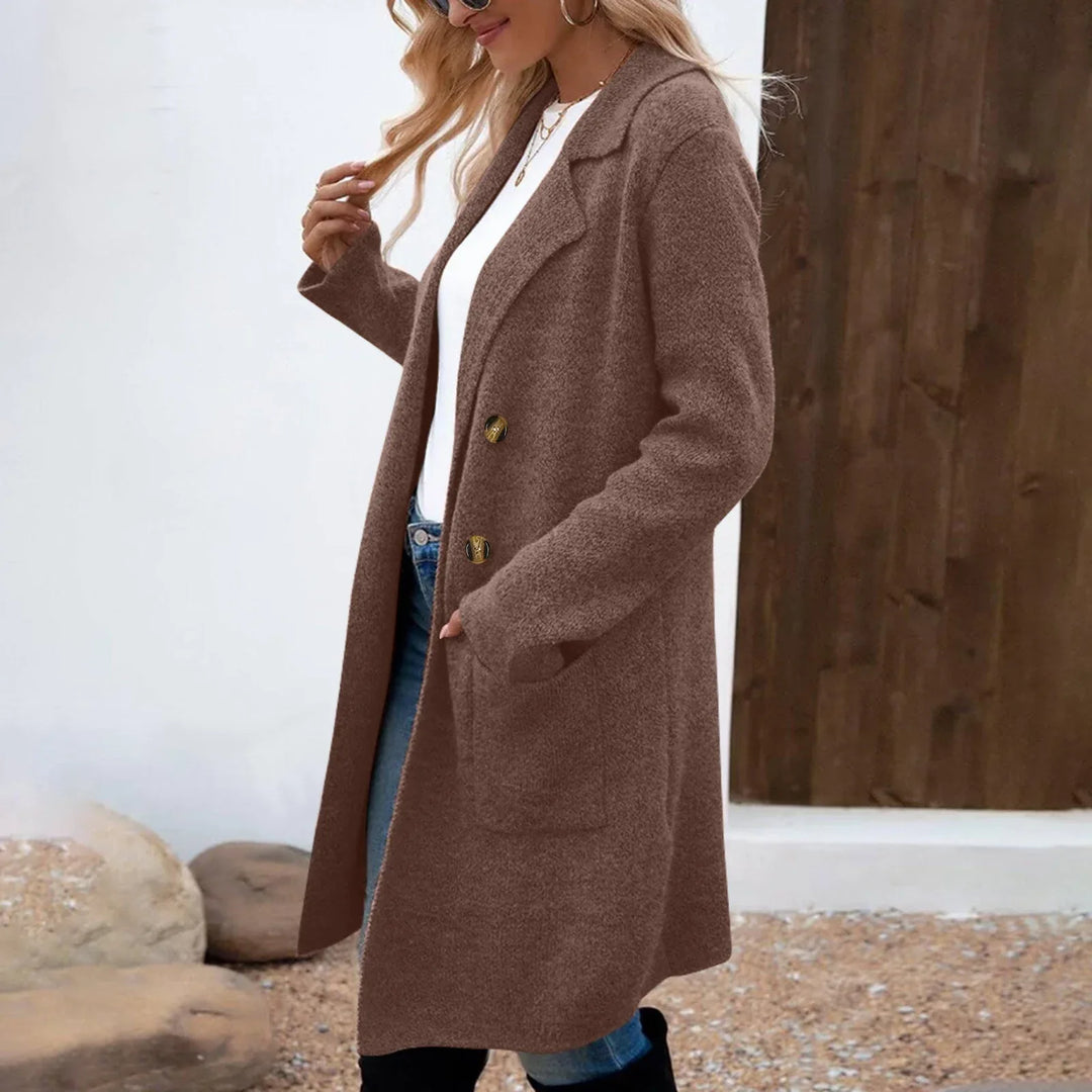 ZAHEKA™ - Casual Long Sleeve Mid Length Coat - MABEL LONDON