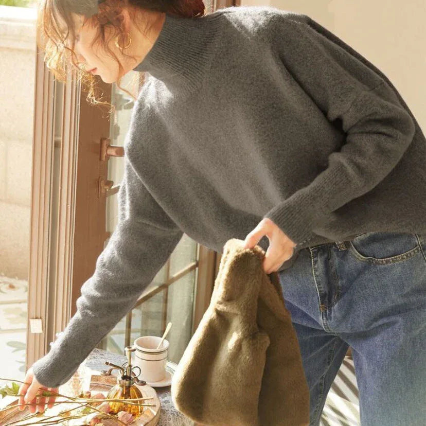 FISAL™ - Casual Turtle Neck Long Sleeve Sweater - MABEL LONDON