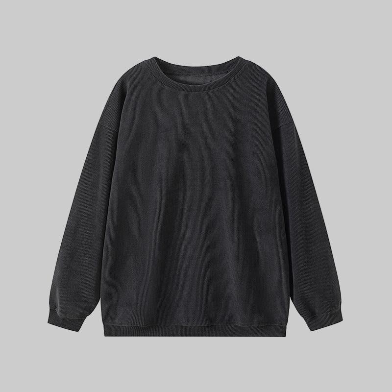 BRITLEY™ - Cozy Plain Long Sleeve Round Neck Sweatshirt - MABEL LONDON