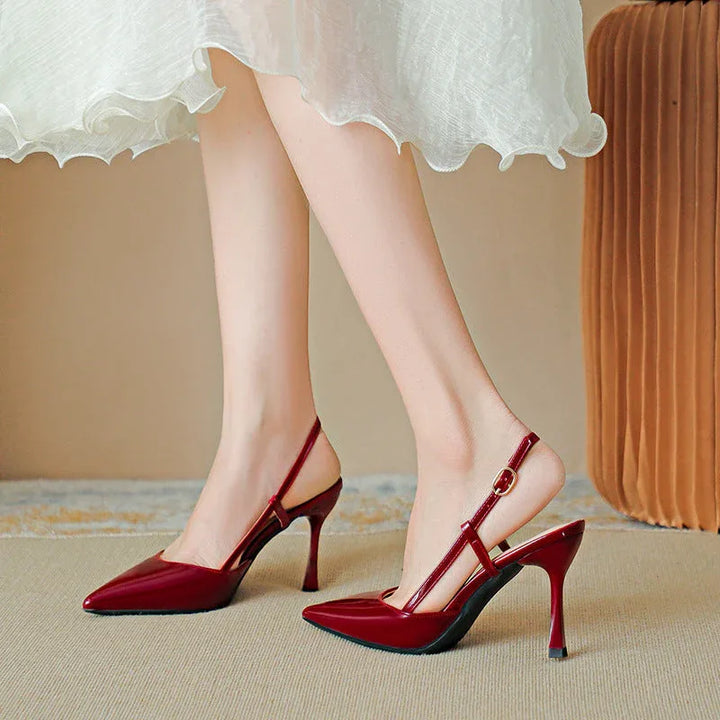 ZURI™ - Elegant Pointed Toe Adjustable Strap Stiletto - MABEL LONDON