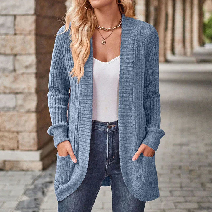 LUCILLE™ - Cozy Lightweight Long-Sleeve Open Front Cardigan - MABEL LONDON